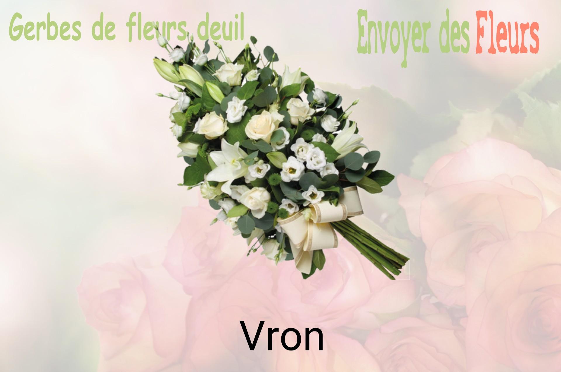 Gerbe de fleurs de deuil livrée à Vron